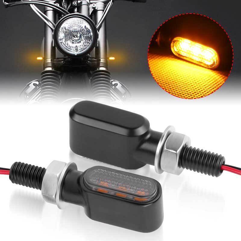 1 Pair Motorcycle Led Mini Turn Signal Light Blinker Indicator Dc 12v Aluminum Alloy E-bike Side