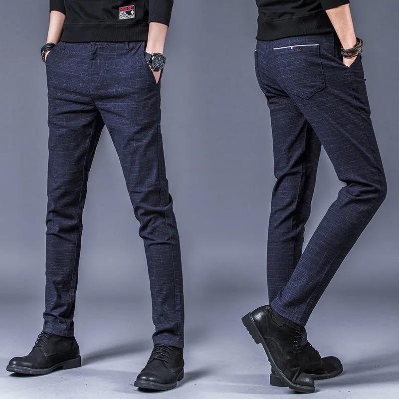 Men's Spring and Autumn Pants New Trendy Korean Edition Business Vintage Slim Fit Elasticity Straight All-match Trousers