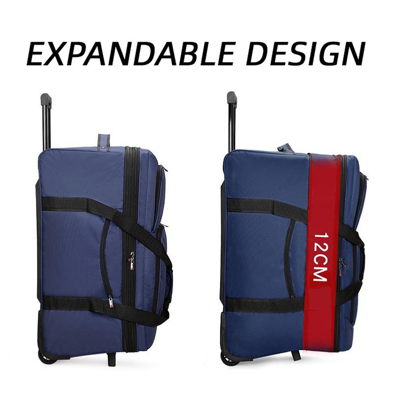 Wheel Bag Large-capacity Oxford Cloth Trolley Travel Bag for Men Women Going Out To Work Storage Folding Luggage Bag Checked Luggage Bag