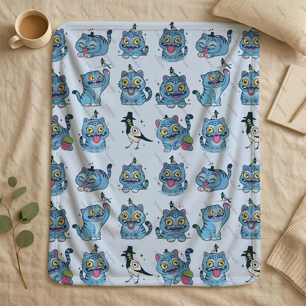 Autumn Winter Cozy Kpop Demon Hunters Blanket Warmth Anime Huntrix Gift Sofa Bed Travel Office Gift Derpy Tiger Throw Blanket