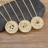 Nidin Name Initials A-Z 26 Zircon Letters Necklace Gold Color Alphabet Clavicle Chain Choker For Women Pendant Collar Jewelry