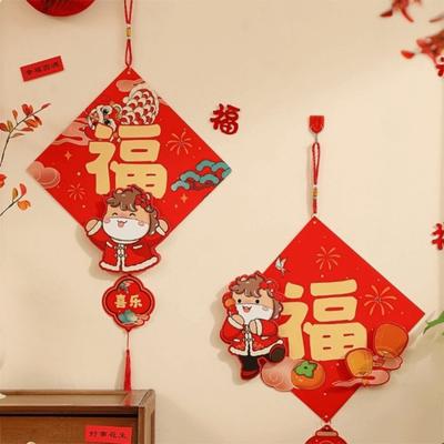 Chinese Style Spring Festival Decoration Cartoon Handcrafted New Year Hanging Pendants Traditional with Tassels