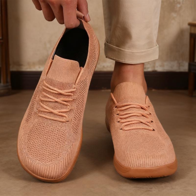 Men Wide Barefoot Shoes Anti Slip Minimalist Lightweight Breathable Walking Shoes Fashionable Round Toe Cross Training Sneakers