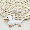 In-Stock Dachshund Cartoon Pendant Leather Dog Bag Charm Phone Case Accessory Creative Car Charm