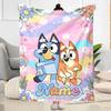 Bluey's Colorful Friends Customize Text Blanket Throw Customizable Blanket Warmthful Decor for Office Bed Chair Sofa Ideal for All Seasons