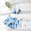 Costume da bagno da donna con stampa tie-dye, reggiseno push-up imbottito sexy da spiaggia, costume da bagno