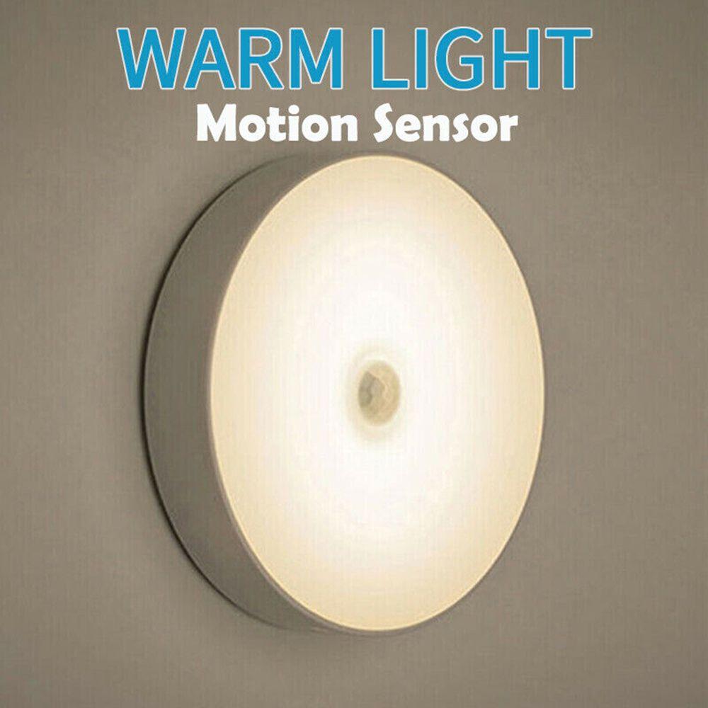 Cabinet Bedroom Wall-Mounted USB Rechargeable Motion Sensor Human Body Induction Lights LED Wireless Night Light