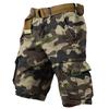 Herren Sommer Lockere Lässige Camouflage Arbeitsshorts, Übergröße Mehrfach-Taschen Mittellange Hose Ohne Gürtel