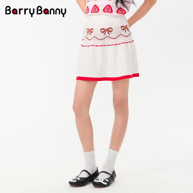 BARRY BANNY Girl's Bow Jacquard Ice Silk Short Skirt
