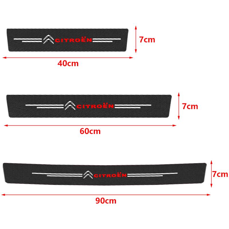 4Pcs Carbon Fiber Car Door Sill Plate Protectors Stickers For Citroen C1 C2 C3 C4 C5 C6 C8 Picasso Cactus Vts Aircross C-Elysee