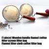 Holzgriff Flanell Kaffeefilterbeutel Waschbarer Stoff Kaffeesocke Sieb Teefilter Für Pour Over Zubereitung Mit