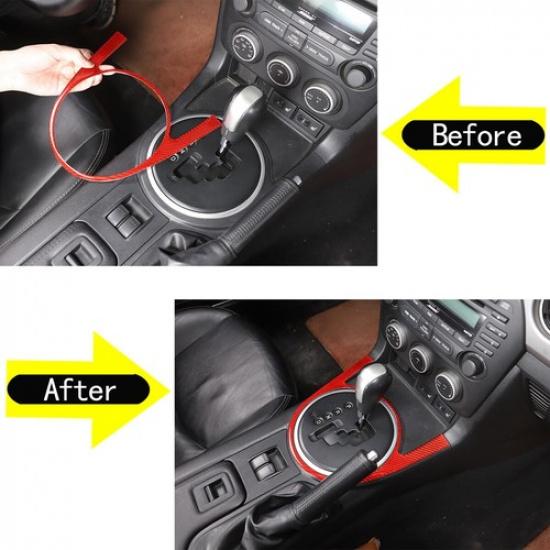 Red Carbon fiber Gear panel shift panel trim for Mazda-MX-5 2009-14