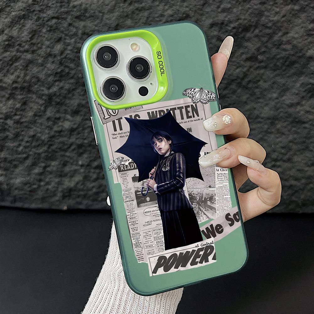 

TV W-Wednesday Girl Phone Case for Samsung Galaxy S26 S25 Edge S24 S23 S22 S21 FE S20 Ultra Plus 5G Colorful Silver Hard Cover Galaxy S23+
