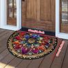 1Pcs Flower Pattern Semi Circle Welcome Doormat Non-Slip for Outdoor Patio Porch Kitchen Bathroom Entryway Floor Mat