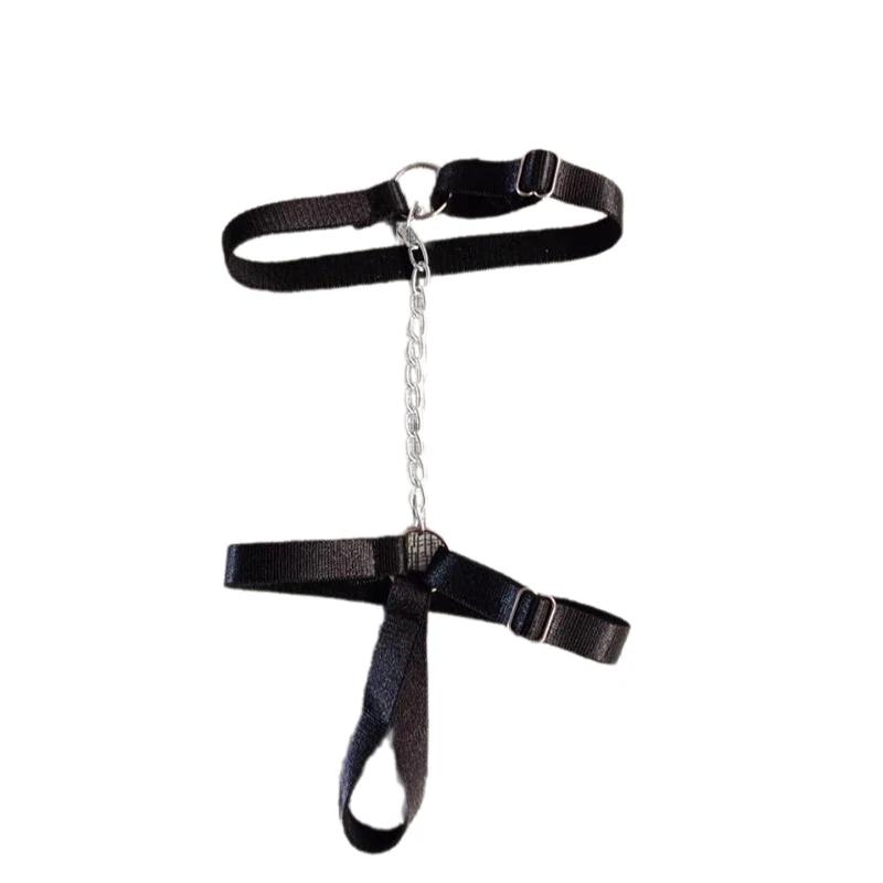 Chain Gothic Black Elastic Band Bandage Anklet Bracelet For Women High Heel Summer Barefoot Ankle Sandals Prom Foot Belt