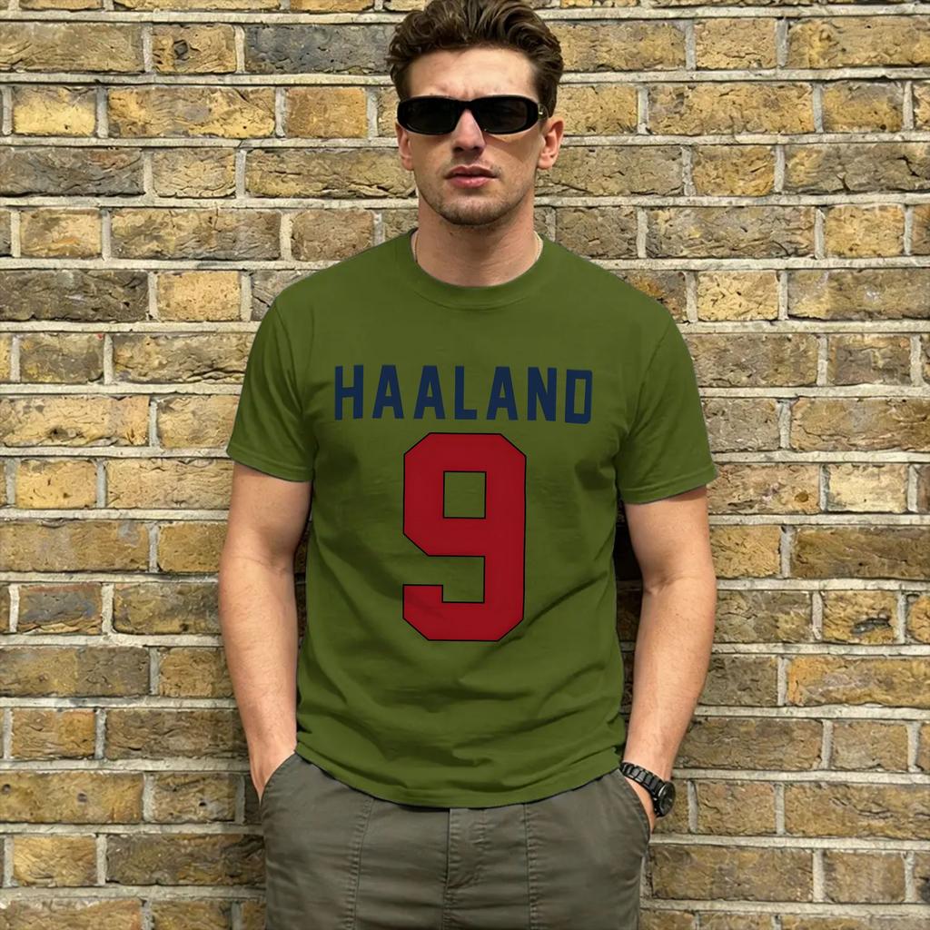 Unisex TShirts Haaland 9 Casual Cotton Tees Short Sleeve T Shirt Round Neck Clothing Plus Size