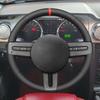 Black Faux Leather Car Steering Wheel Cover For Ford Mustang 2005 2006 2007 2008 20009 2010 2011 2012