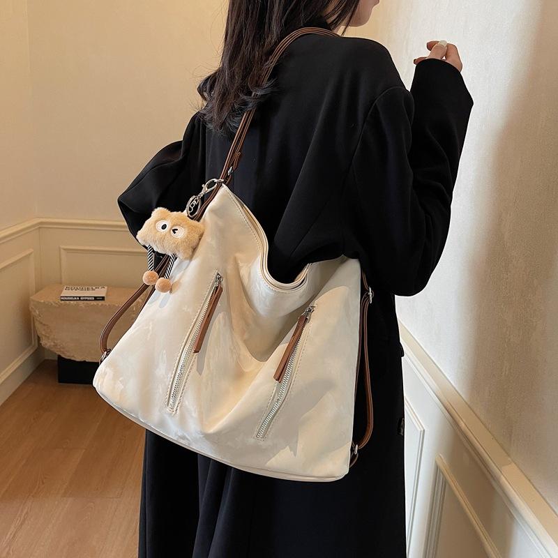 Retro fashion tote bag women 2025 commute to work large capacity shoulder bag backpack