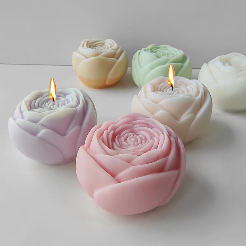 Silikonowe Formy do Świec w Kształcie Okrągłego Kwiatu Domowe Formy do Mydła Kwiatowego Czekolady Lodu Ciasta Narzędzia Dekoracje Domowe Rękodzieło Formy Żywiczne Gipsowe