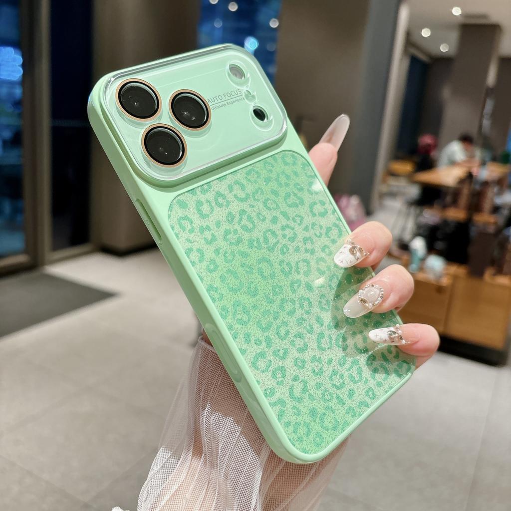 The New Glitter Smudges Leopard Print and Changes In Seconds 17 for iPhone17promax Mobile Phone Case 16pro All-inclusive 14/15.