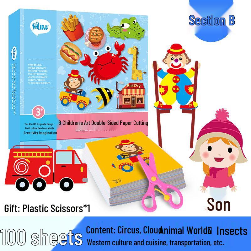 Hengwu Kids' 3D Origami Book Set: DIY Cartoon Paper Craft for Ages 3-6