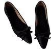 Sheepskin version~ One-pedal flat-bottomed commuter single shoes women's French bow versatile shallow mouth pointed ballet shoes tide