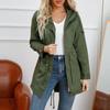 Women's Hooded Trench Coat Spring Autumn Fitted Solid Color Jacket for Daily Outdoor Camping Hiking