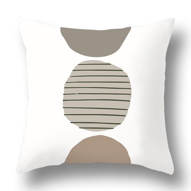 Nordic Abstract Green Geometric Pillowcase Flower Print Home Petal Velvet Pillow Cushion Cover