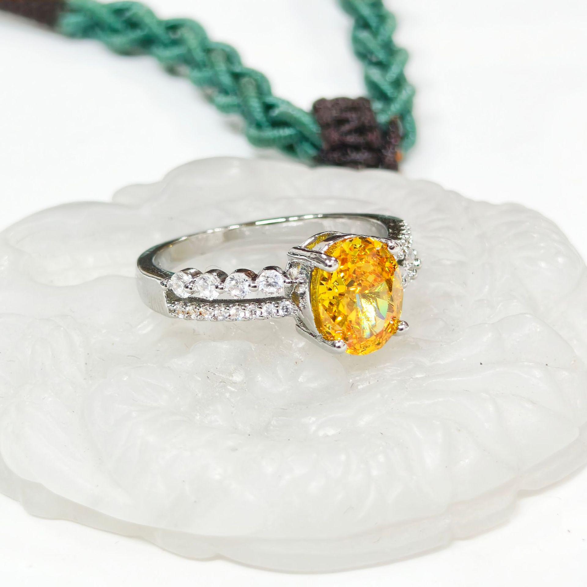 Gessen Jewelry: Double Row Super Shiny Ring for Women - Exquisite, Fashionable, and High-End. Size 6