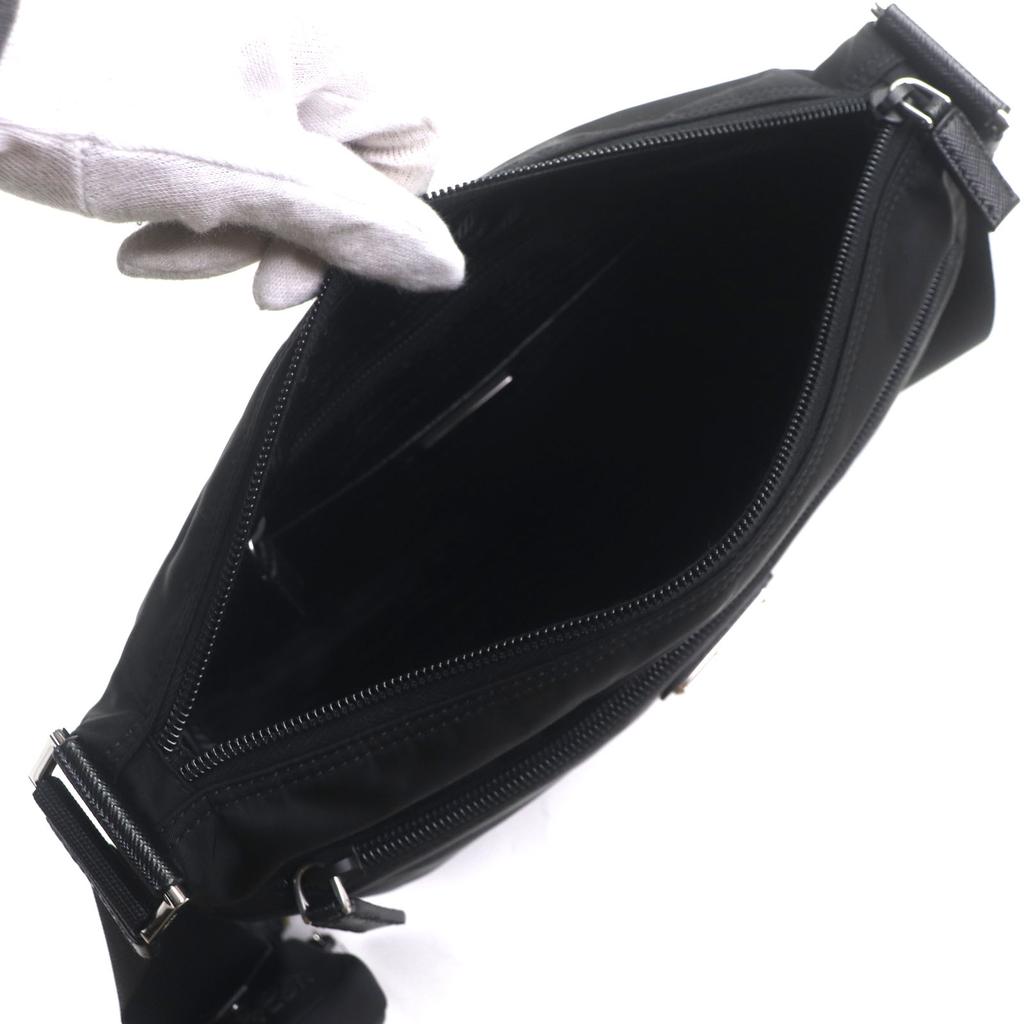 Excellent PRADA Shoulder Bag Black Nylon Mens 1BC421 Used
