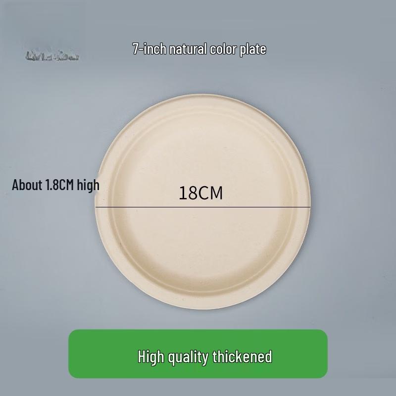 Disposable 7-inch Natural Paper Plates (100-pack)