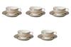 Set of 5 NB Viola Black Tea Cups and Saucers X 9 X Fuse Ware Cups and Saucers by Setomonohonpo [11.5 5.5 Cm, 200cc]