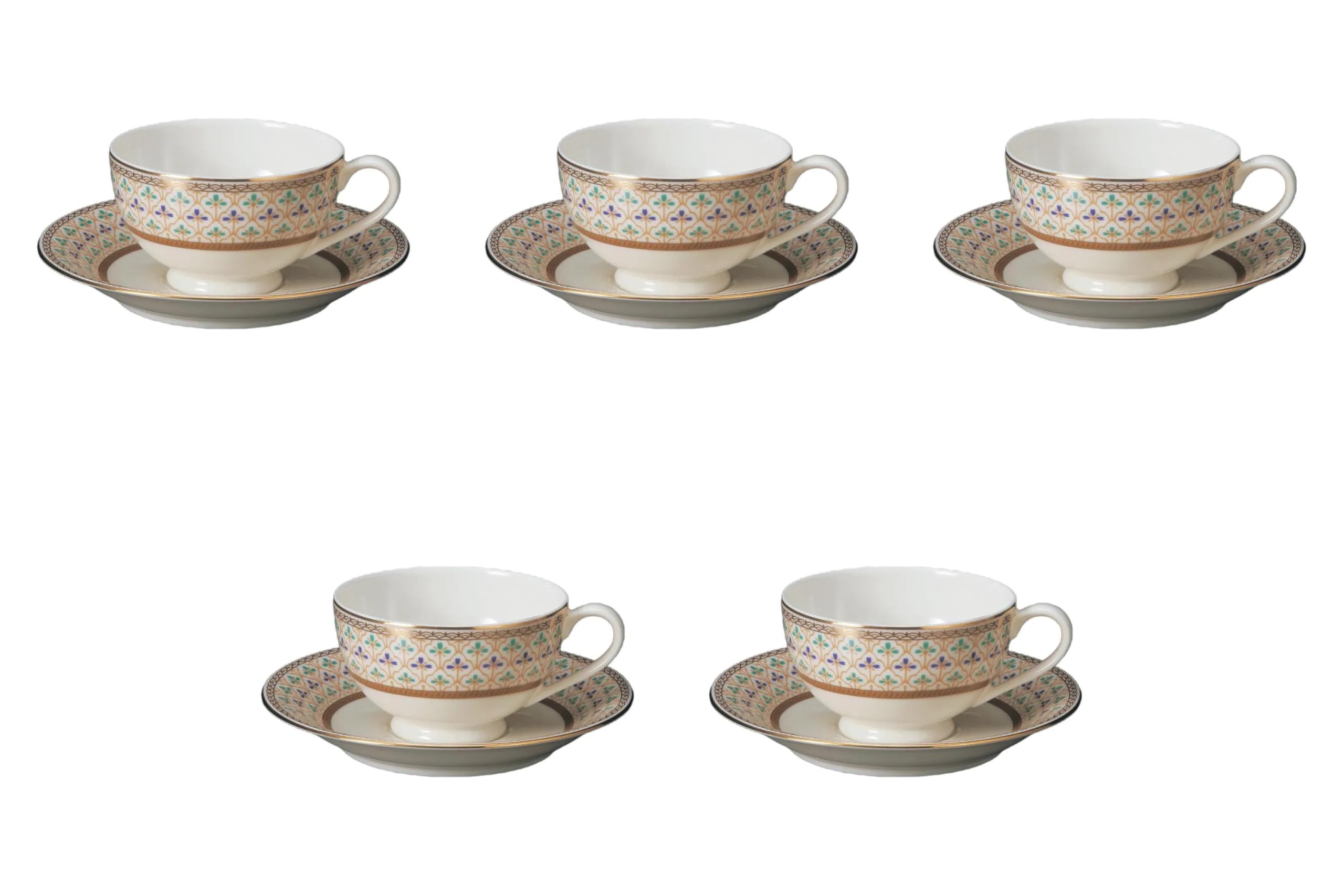 

Set of 5 NB Viola Black Tea Cups and Saucers x 9 x Fuse Ware Cups and Saucers by Setomonohonpo [11.5 5.5 cm, 200cc]