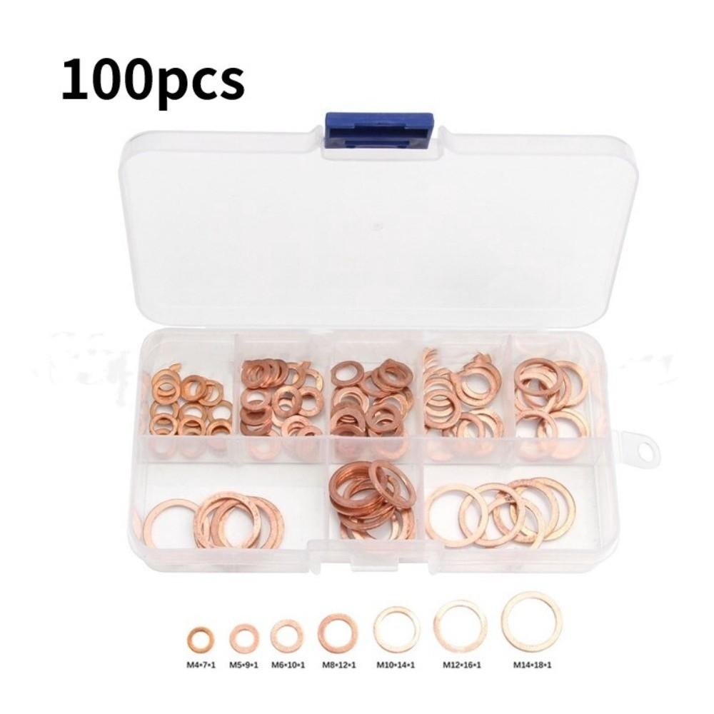 Car Engine Washers Sealing Gasket Flat Ring Seal Ring Tool Copper Washer Automotive Maintenance