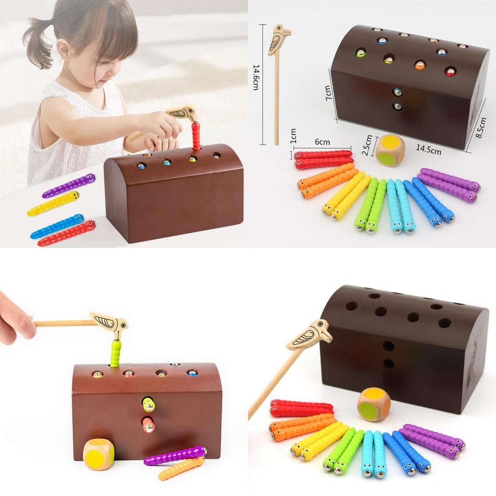 Wooden Bug Catching Game For Kids Ages 3 To 6 With Magnetic Fishing And Insect Grabbing Fun