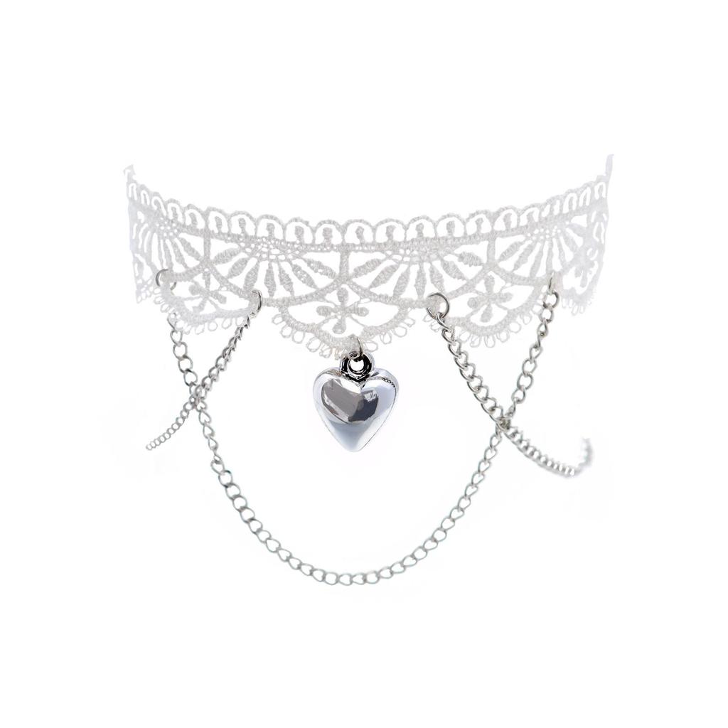 White Lace Tassel Choker Necklace - Sweet Fairy Style with Love and Desire