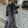 Girls' Stylish Korean Leather Jacket - 2025 Autumn/Winter Padded Coat for Big Kids