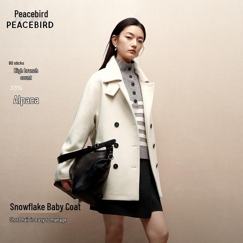 PEACEBIRD Women s Stand Collar Alpaca Blend Coat M