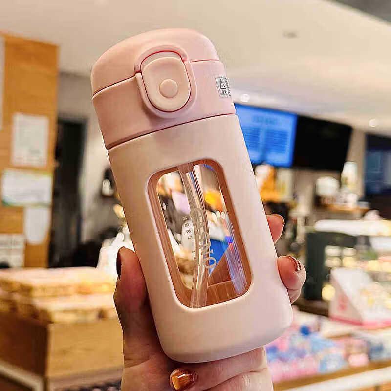 OLOEY Glass Straw Water Bottle