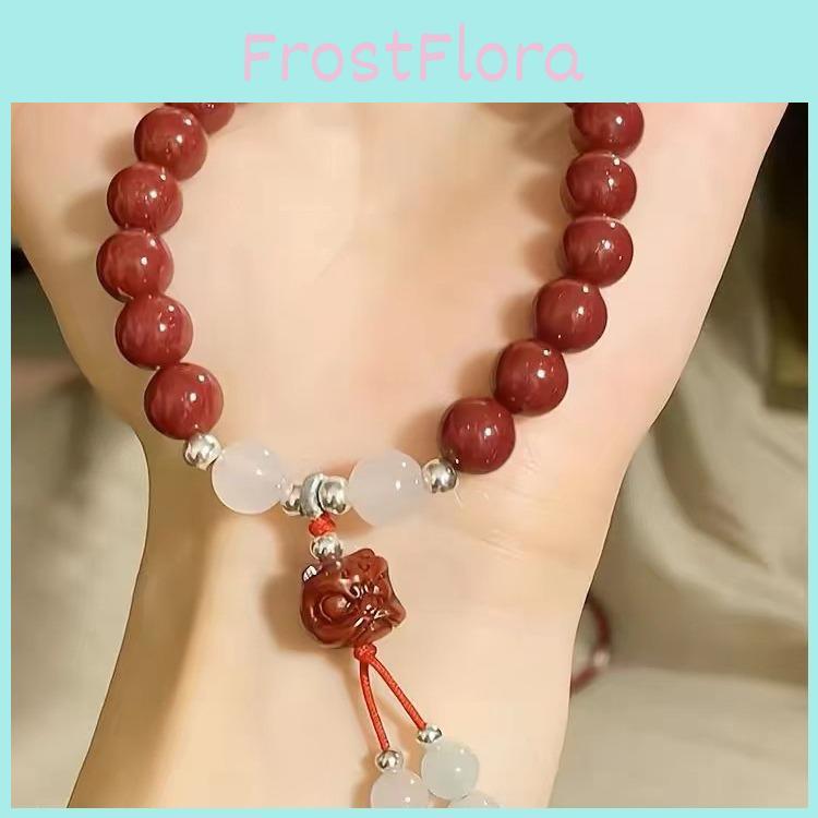 Red Sophisticated Lion Beaded Bracelet For Women Bohemian And Vintage Charm