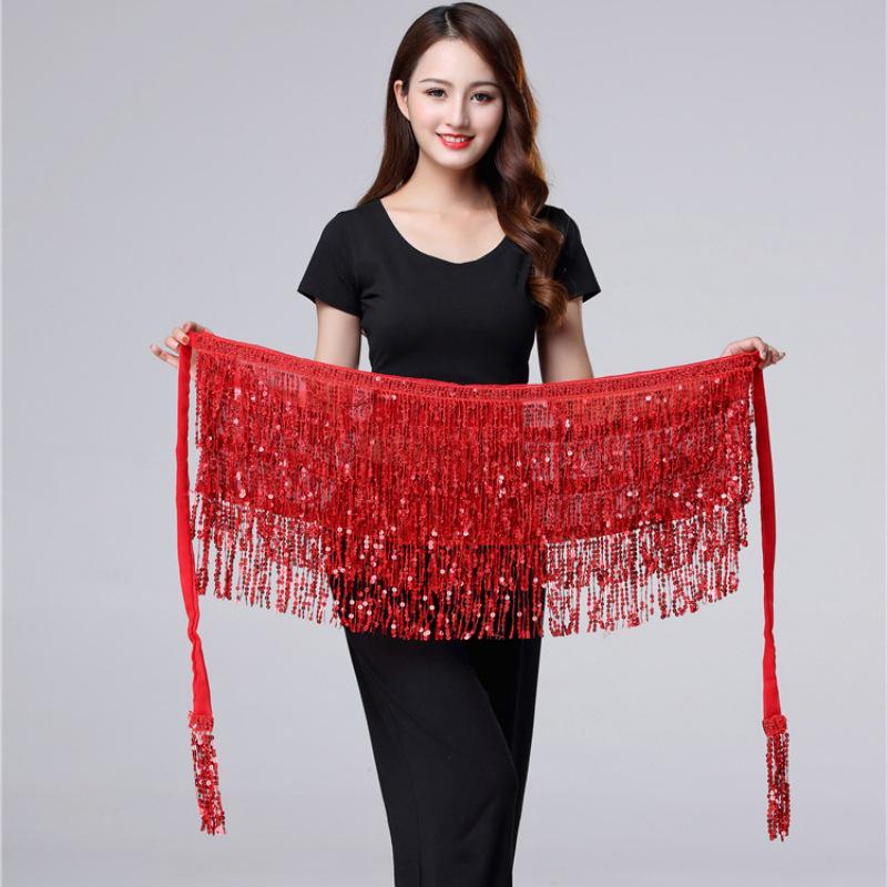 Halloween Belly Dance Costume with Sequin Tassels and Hip Scarf Waist Chain