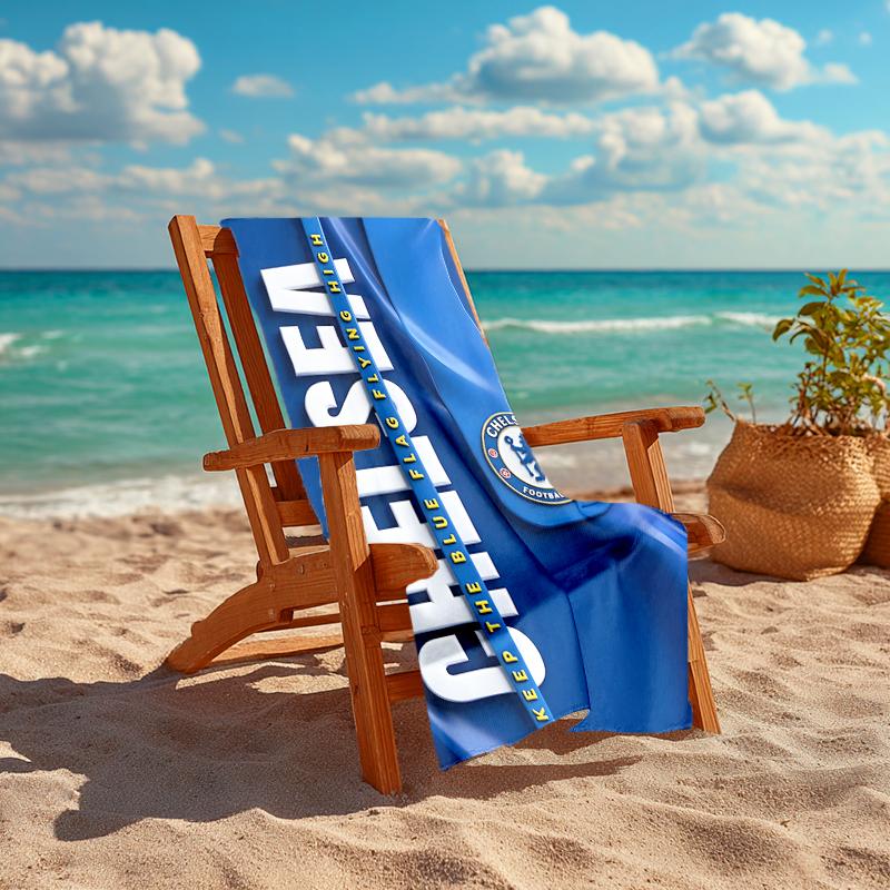1pc C-Chelsea Beach Towel, Comfortable and Thick, and Swimming/Bath/Picnic/Camping Towel, Suitable for Seaside Beaches