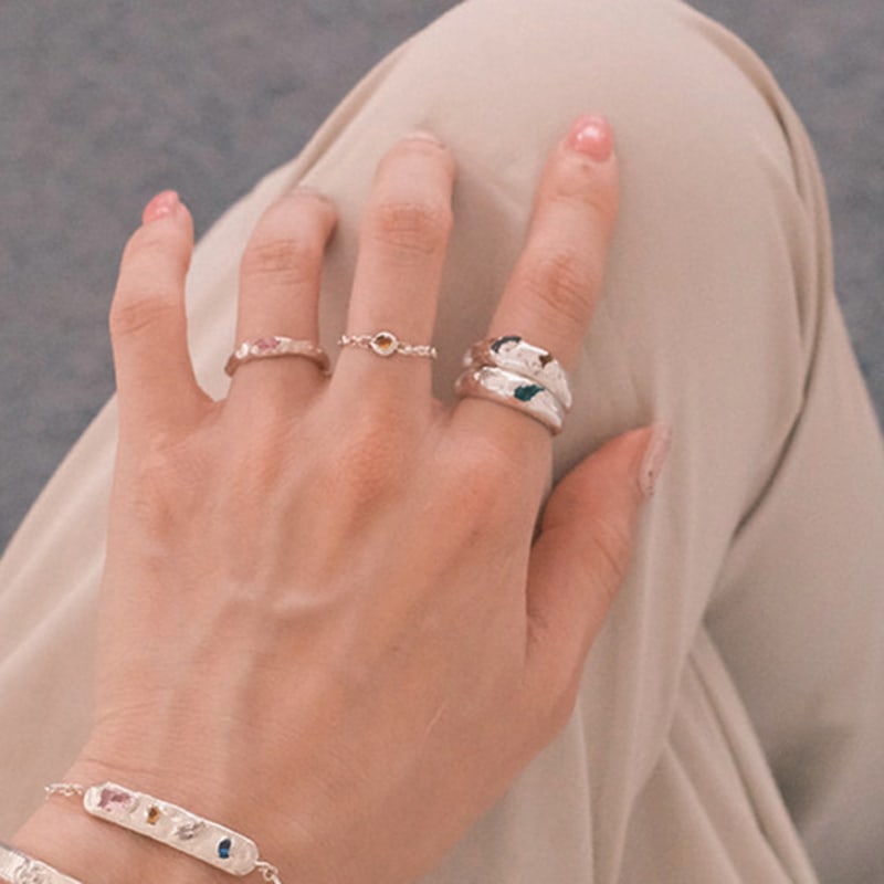 studio curve Volume stone ring