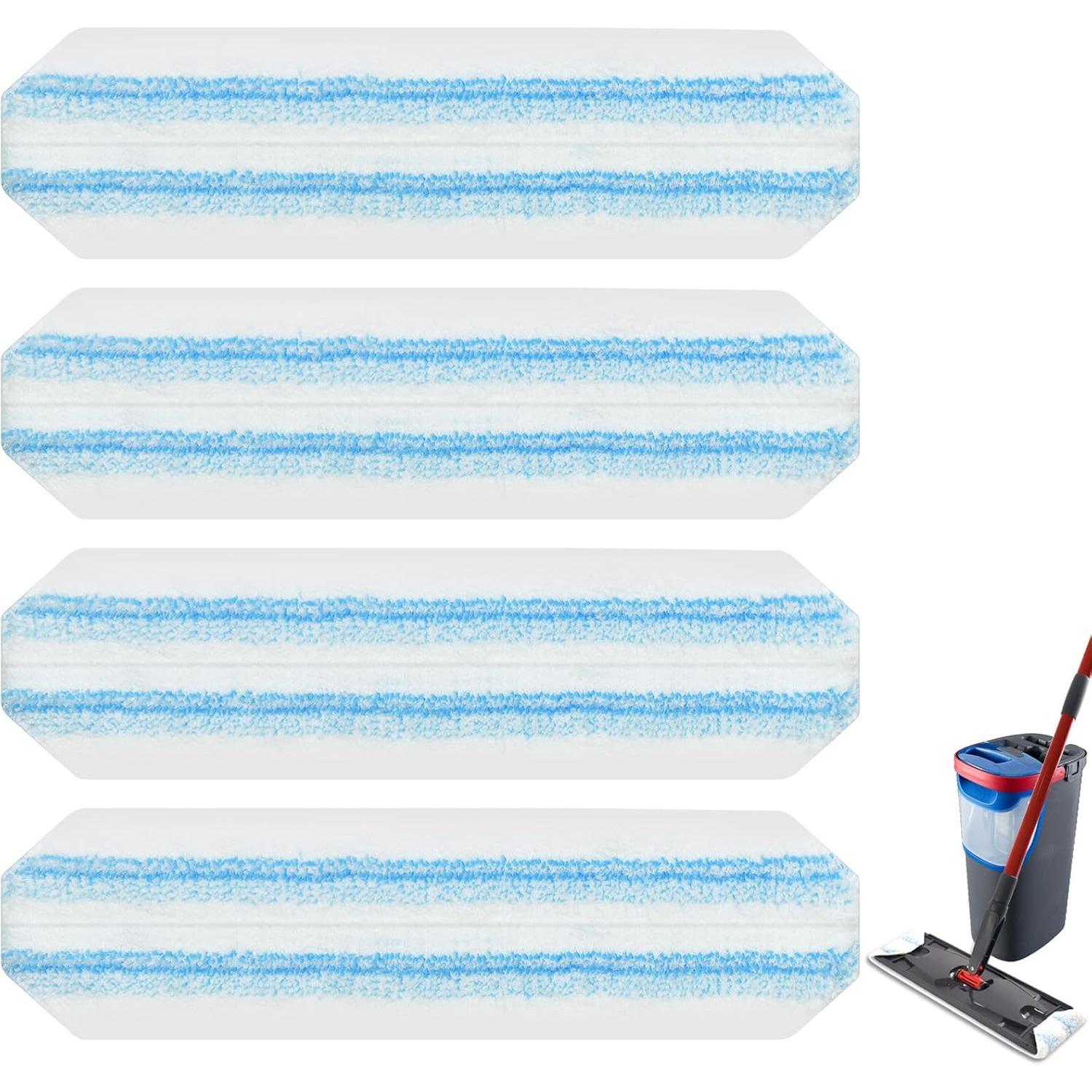 8 Pack Mop Pads Replacements Compatible with O Cedar/Vileda H2prO Flat Mop System Microfiber Mop Refills for O cedar/Vileda H2pro Flat 4