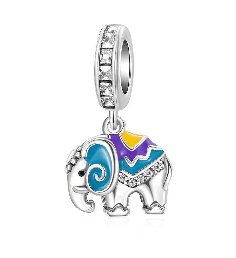 Copper Elephant Bamboo Pendant Seesaw Heart Zircon Beads Alpaca Charms Safety Chain Fit Diy Bracelets Jewelry Gifts