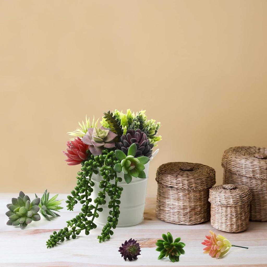 Yunsailing 40 Pieces Artificial Succulent Plants Faux Realistic Unpotted Mini Succulents for DIY Garden Home Office Indoor Decor (Fresh)