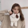 Korean Style Cute Blush Rabbit Plush Scarf: Women's Sweet, Warm, Thickened Lamb Wool Neck Warmer