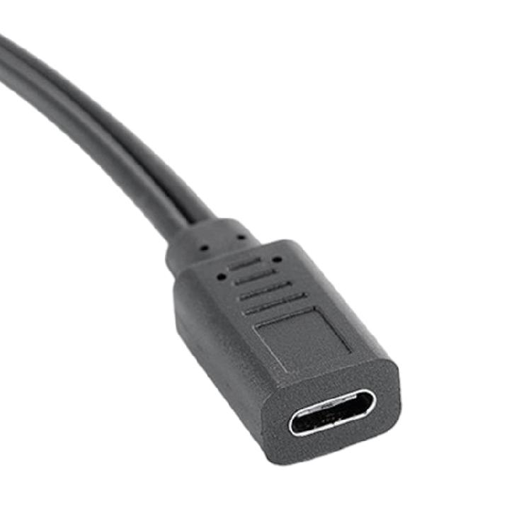 USB C Female Input to Two Male Output Power Cable with Separate On/Off Control, Integrated Assembly, 5V Rating, and Support for Two-Device Power Cord