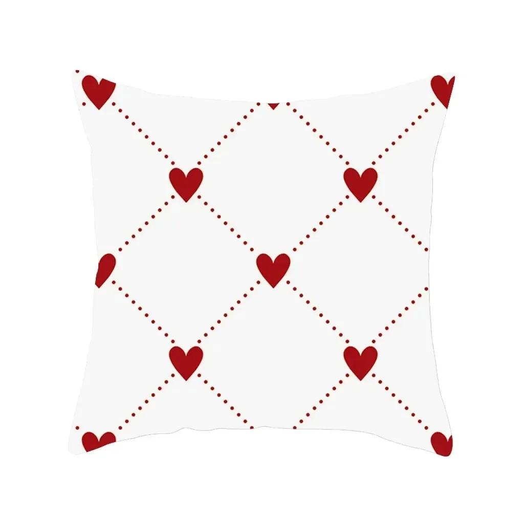 Funda de Almohada Decoración del Hogar de Lujo Patrón de Estampado de Amor Rojo Funda de Cojín Funda de Cojín para Sofá de Sala de Estar