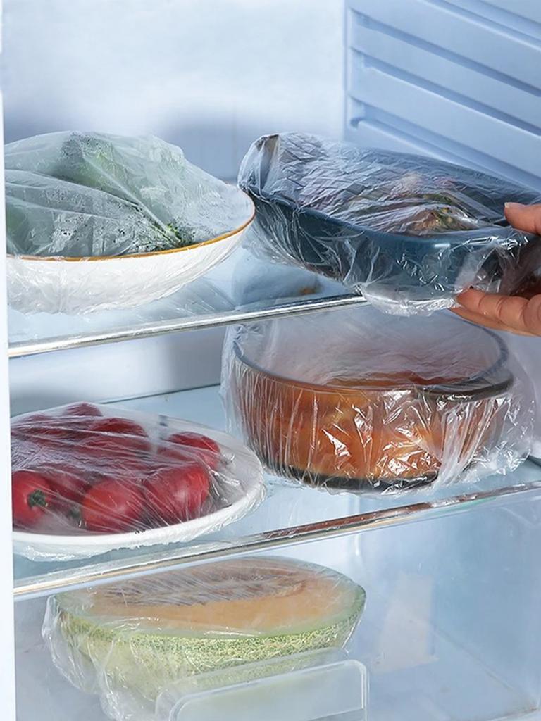 500Pcs, Disposable Food Preservation Film Cover,  Purpose Disposable Shrink Bag Disposable Shoe Cover  Preservation Film,Food Preservation Cover